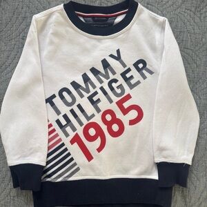 EUC- Tommy Hilfiger Kids White/Navy Sweatshirt Size 5